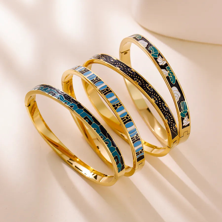 Minimalist Titanium Steel Bracelet with Diamond Inlay