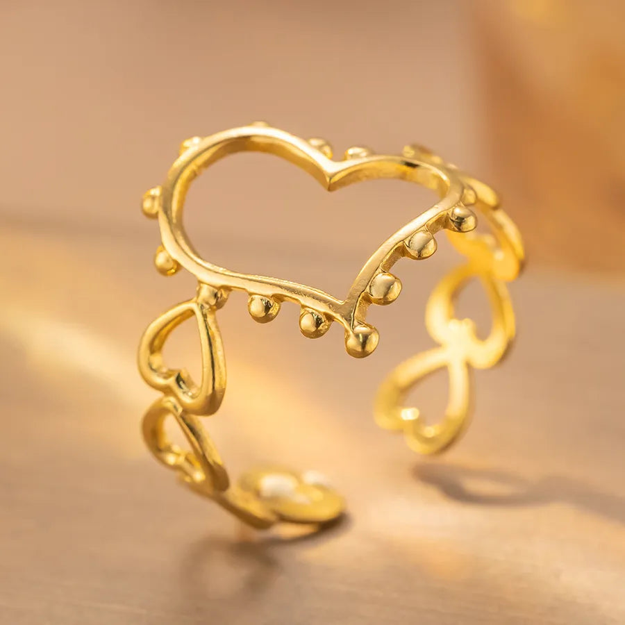 Geometric Titanium Steel Star Ring for Women K169 Gold Ring Adjustable