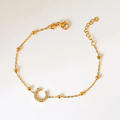 Elegant Letter Bracelet in 304 Stainless Steel Gold Letter [C] Bracelet B0021CG