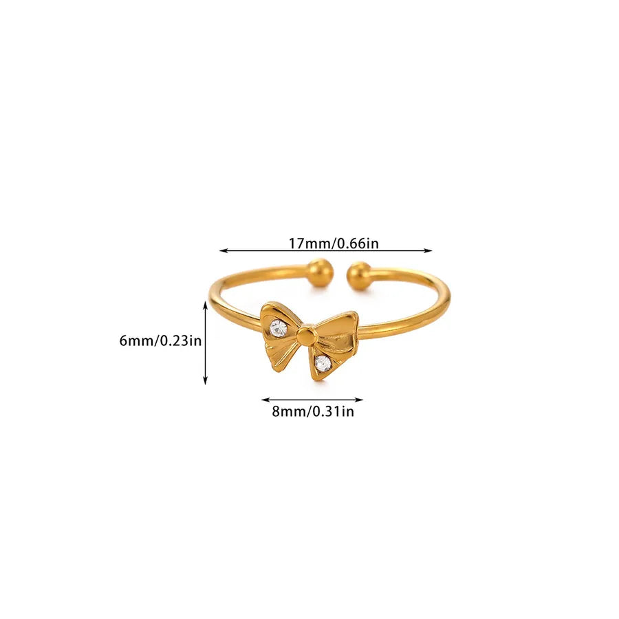 Elegant Butterfly Knot Adjustable Ring Average Size Gold
