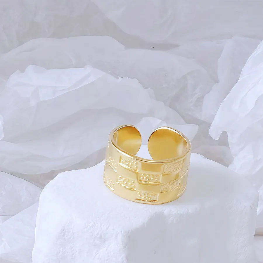 Gold Bamboo Titanium Steel Open Ring Adjustable Opening Golden Hydraulic J25