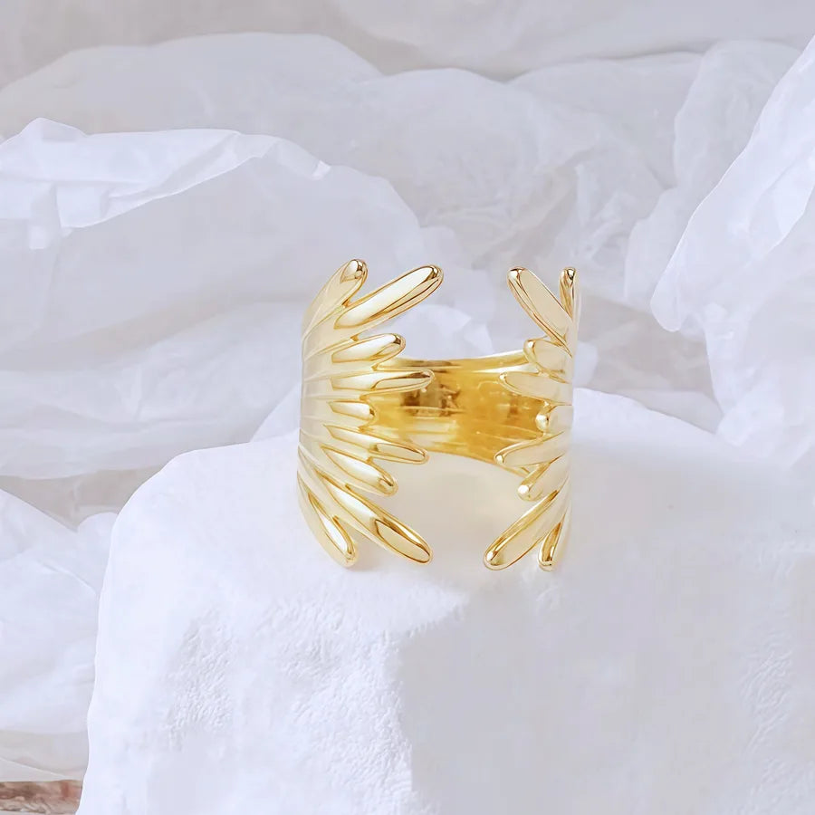 Gold Bamboo Titanium Steel Open Ring Adjustable Opening Golden Hydraulic J50