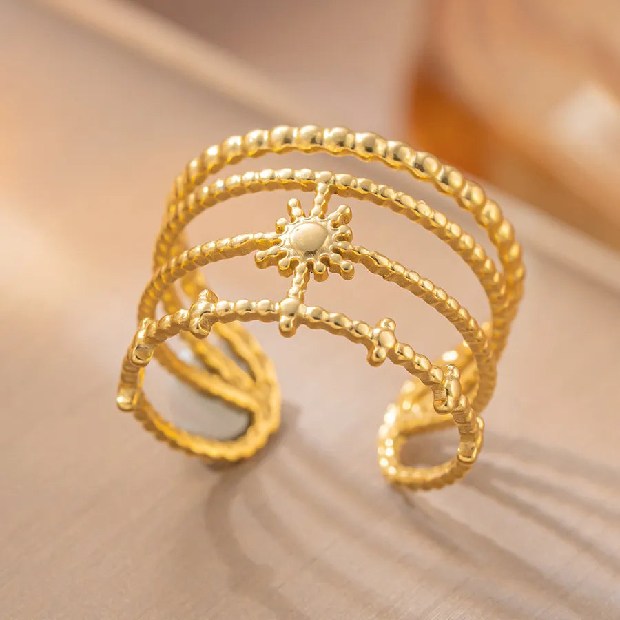 Adjustable Titanium Steel Fashion Ring K83 Gold Ring Adjustable