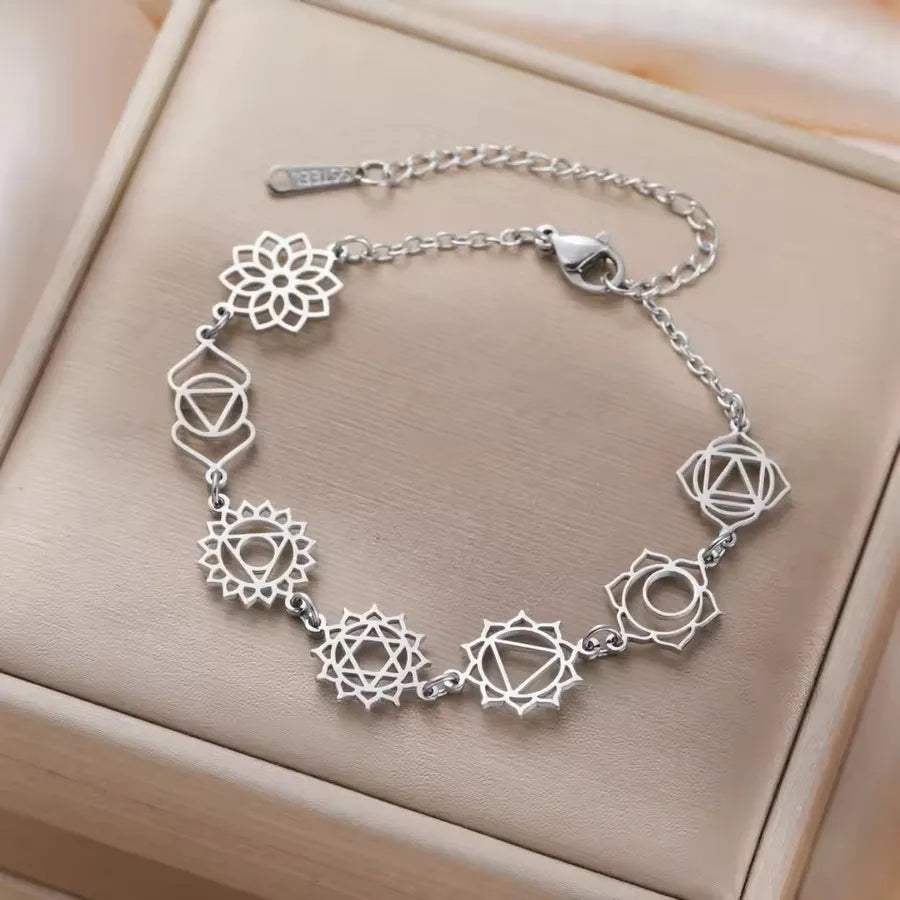 Gold Yoga Elements Stainless Steel Bracelet