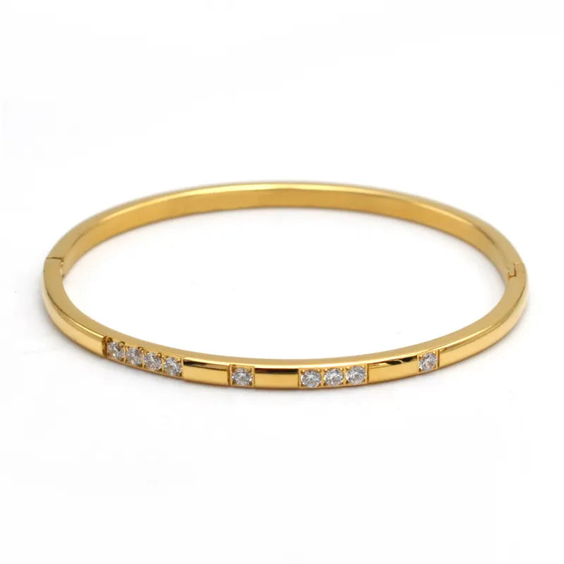 Titanium Steel Zircon Buckle Bracelet for Women