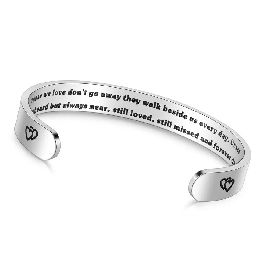 Retro Heart Stainless Steel Bangle 96-MePurpleial Gifts - Those We Love Don't Go_yyth
