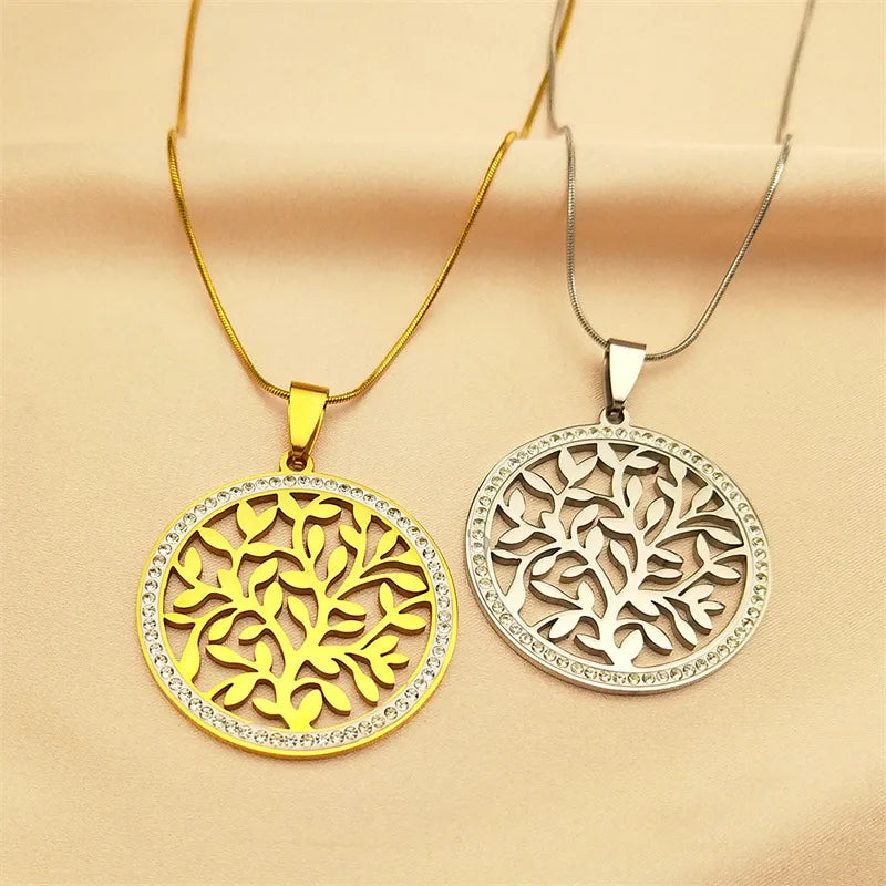 Viking Tree of Life Titanium Steel Necklace