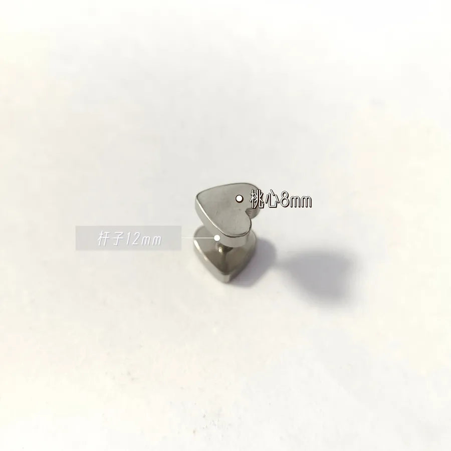 Unisex Heart-Shaped Stainless Steel Earrings
