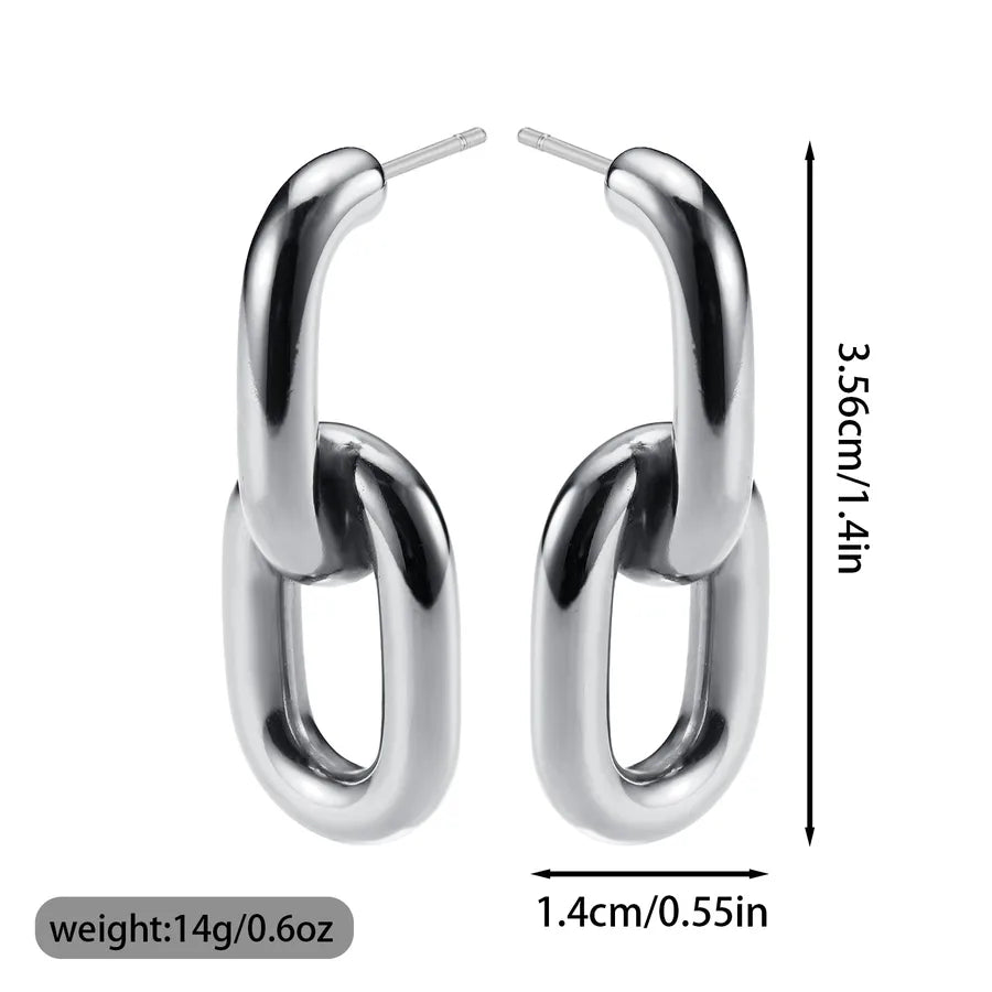 Geometric Stainless Steel Drop Earrings SDF001