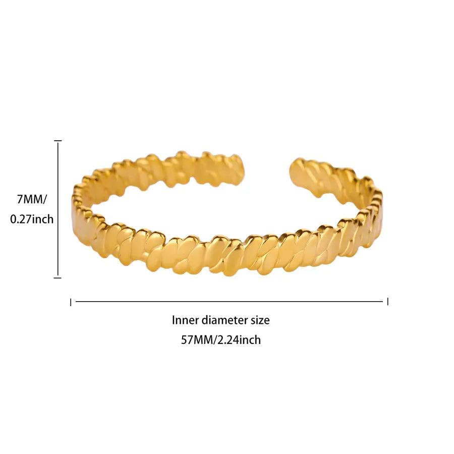 Gold Plated Geometric Stainless Steel Bangle 4