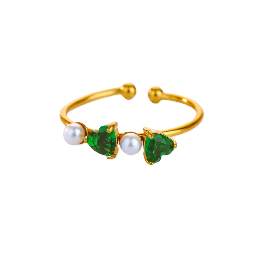 18K Gold Plated Pink Zircon Adjustable Ring