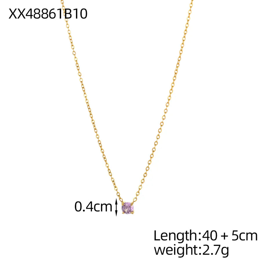 18K Gold Plated Geometric Titanium Steel Necklace One Size XX48861B10 9*9*1