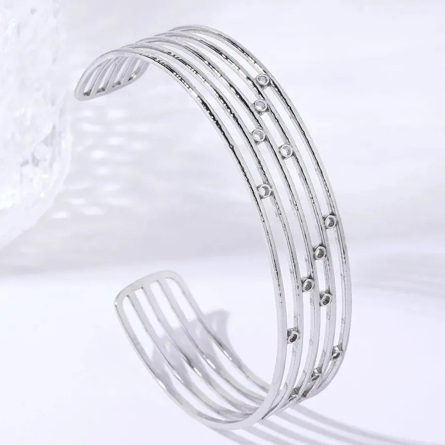 Unisex Titanium Steel Wide Cuff Bracelet WSZ012-1 Adjustable Opening