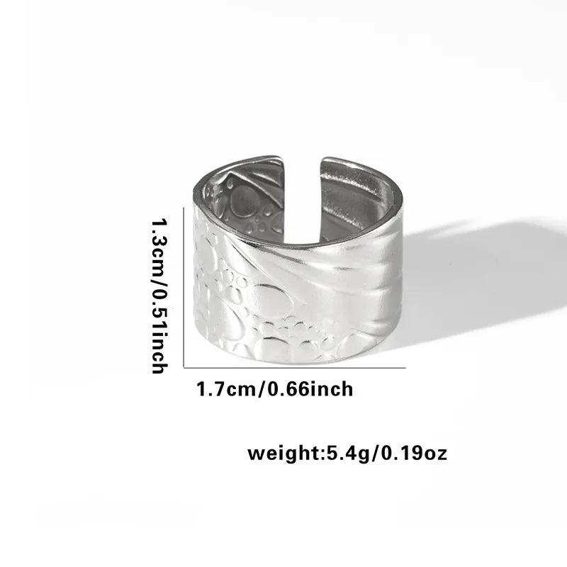 Titanium Steel Fish Tail Ring for Women Adjustable Opening TYR0326$