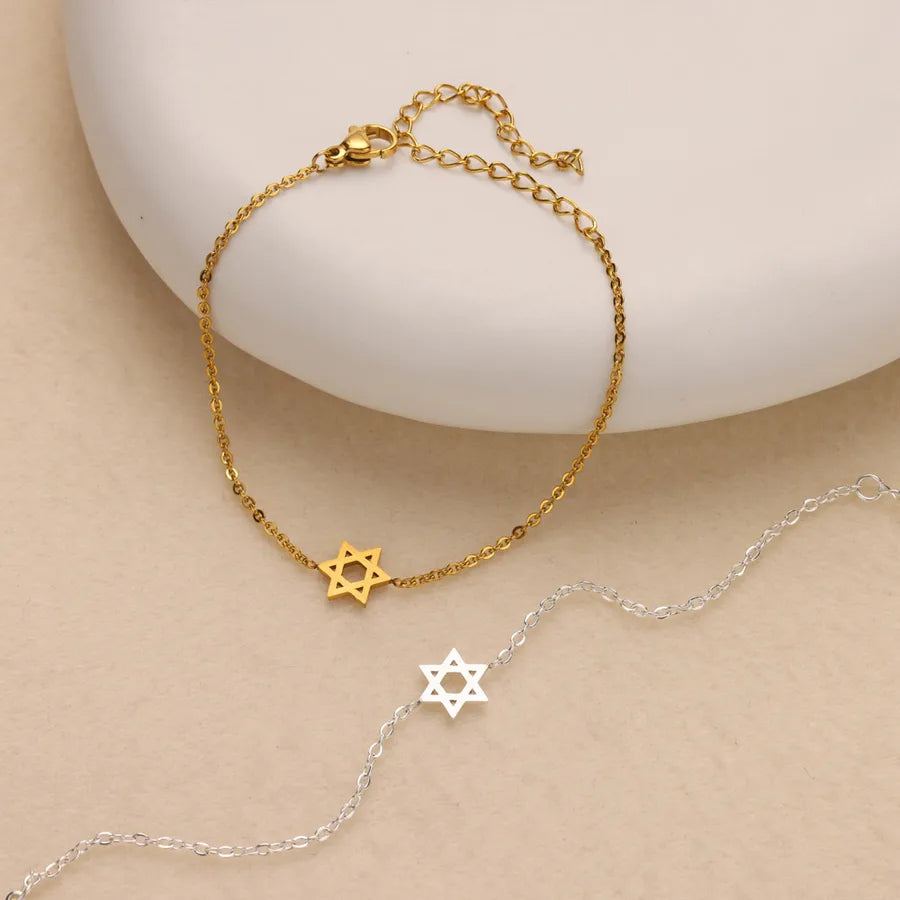 Stainless Steel Star of David Bracelet