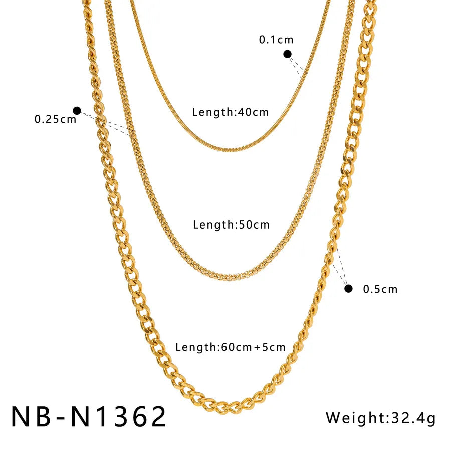 18K Gold Layered Heart & Star Necklace NB-N1362