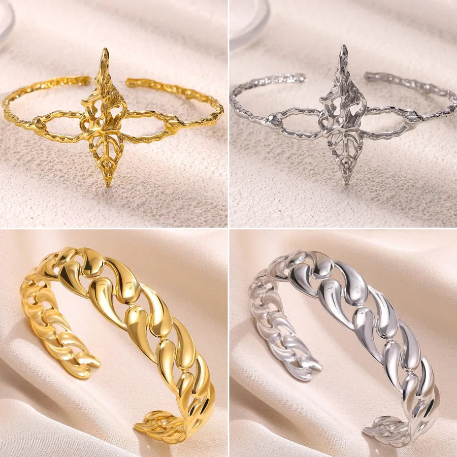 Stainless Steel Open Bangle Bracelet