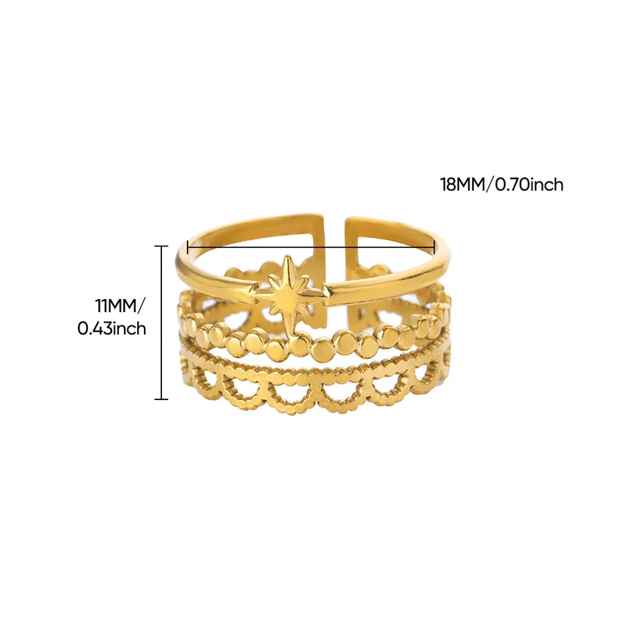 18K Gold Plated Geometric Open Ring 8