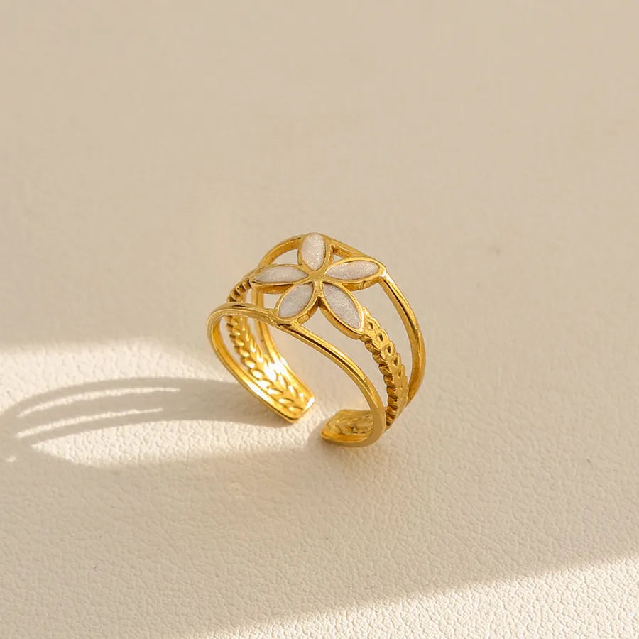 French Vintage Open Ring in Gold Stainless Steel 238