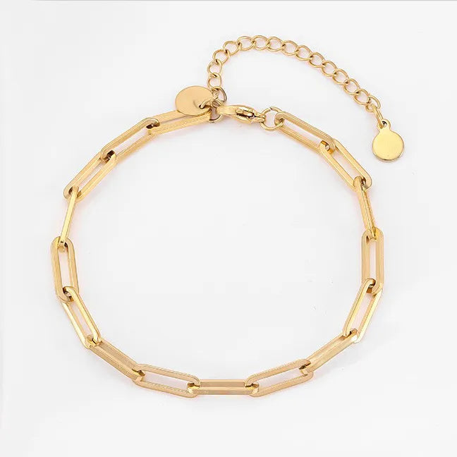 Unisex Titanium Steel Geometric Buckle Bracelet