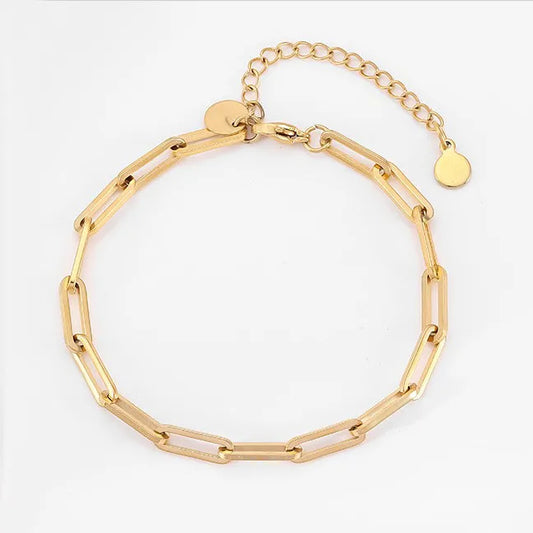 Unisex Titanium Steel Geometric Buckle Bracelet