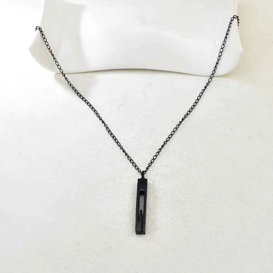 Minimalist Stainless Steel Column Pendant Necklace