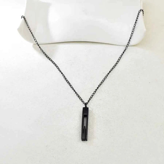 Minimalist Stainless Steel Column Pendant Necklace