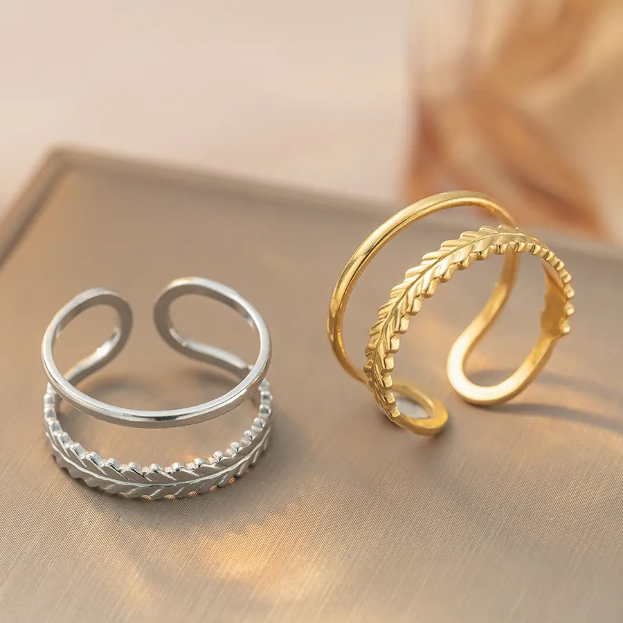 Titanium Steel Geometric Open Ring