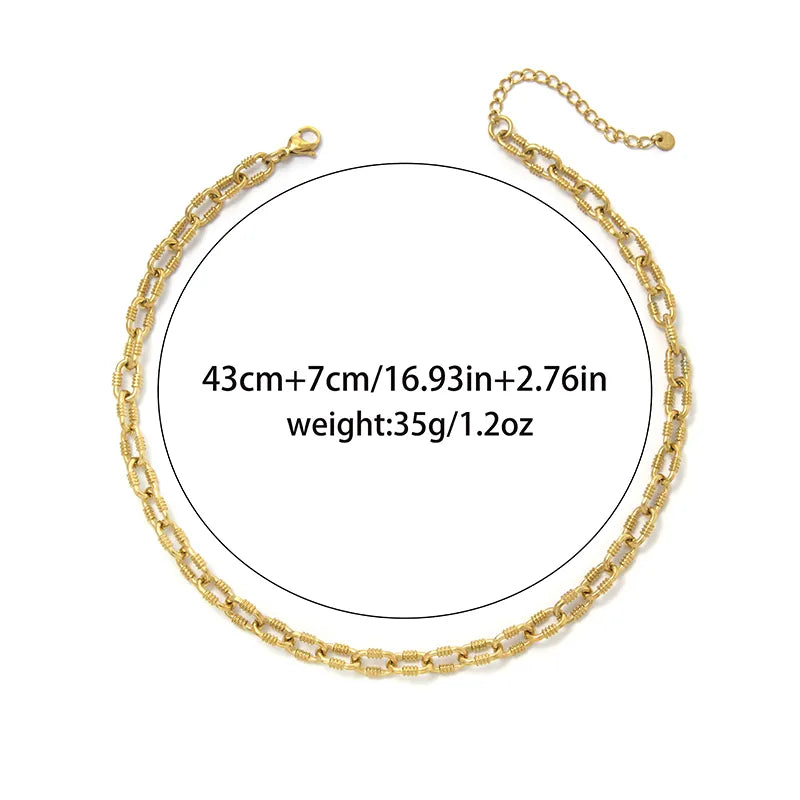 Gold Stainless Steel Chain Necklace Gold