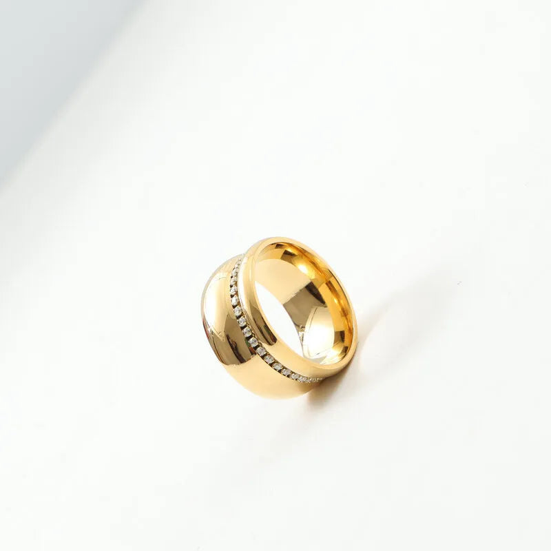 18K Gold Plated Geometric Titanium Ring