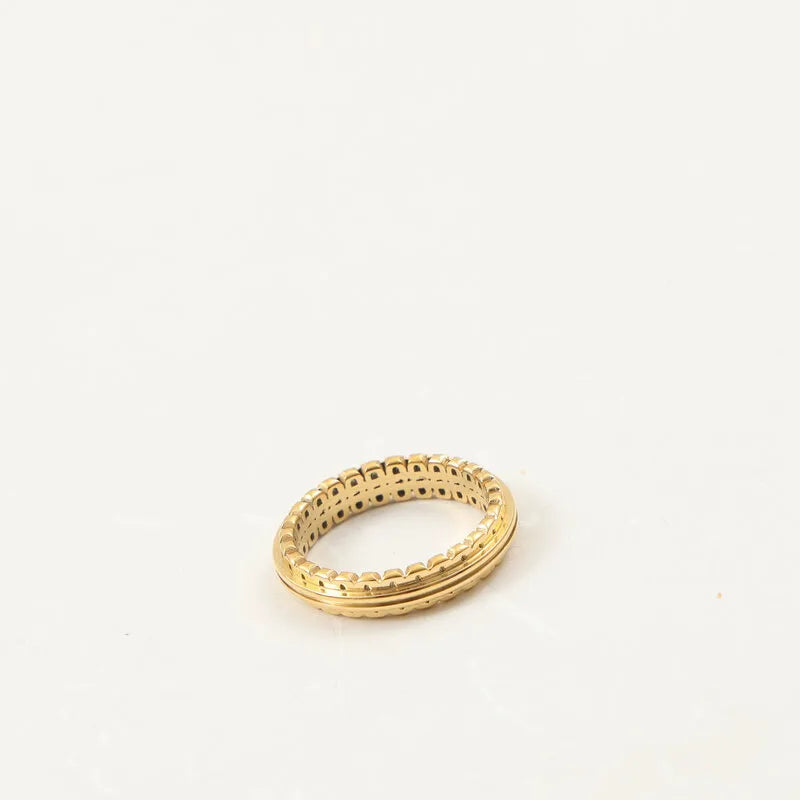 18K Gold Geometric Titanium Steel Ring Gold No. 8 A1976
