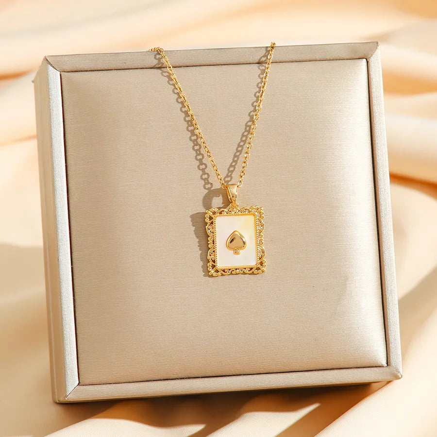 Abalone Shell Pearl Geometric Pendant Necklace