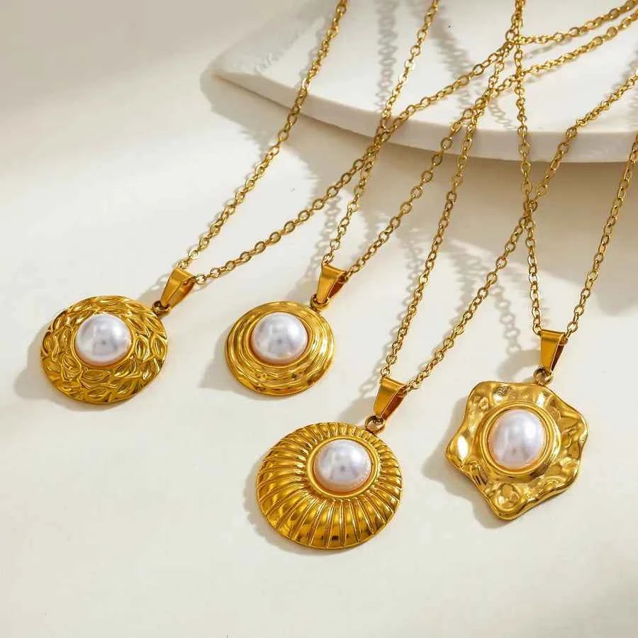 18K Gold Plated Stainless Steel Retro Necklace