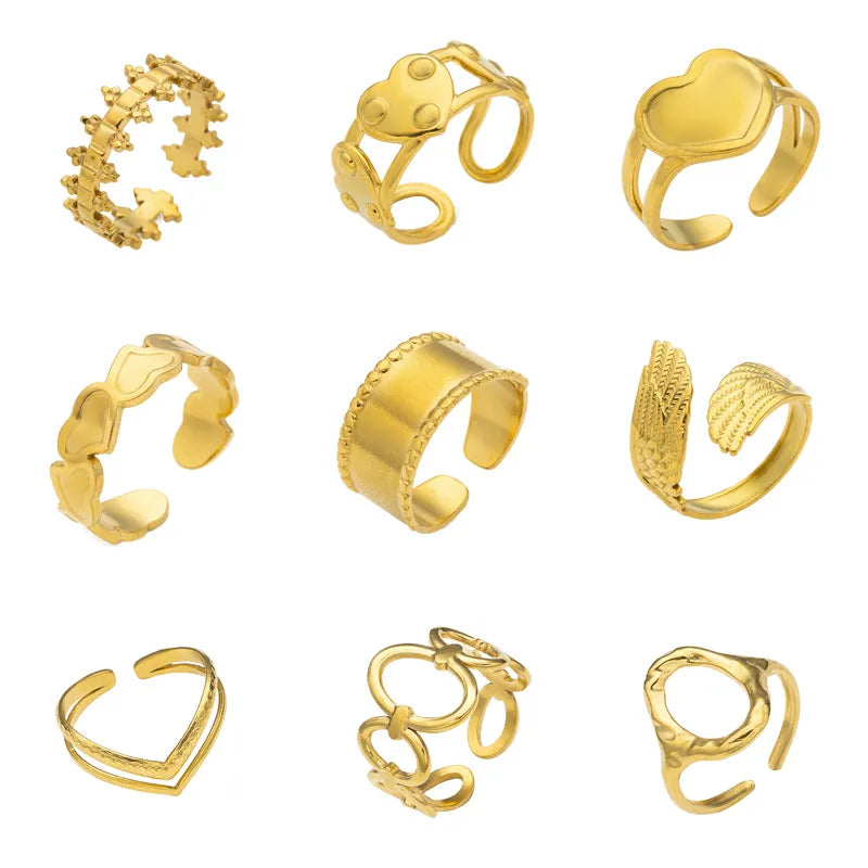 Heart-Shaped Titanium Steel Adjustable Ring