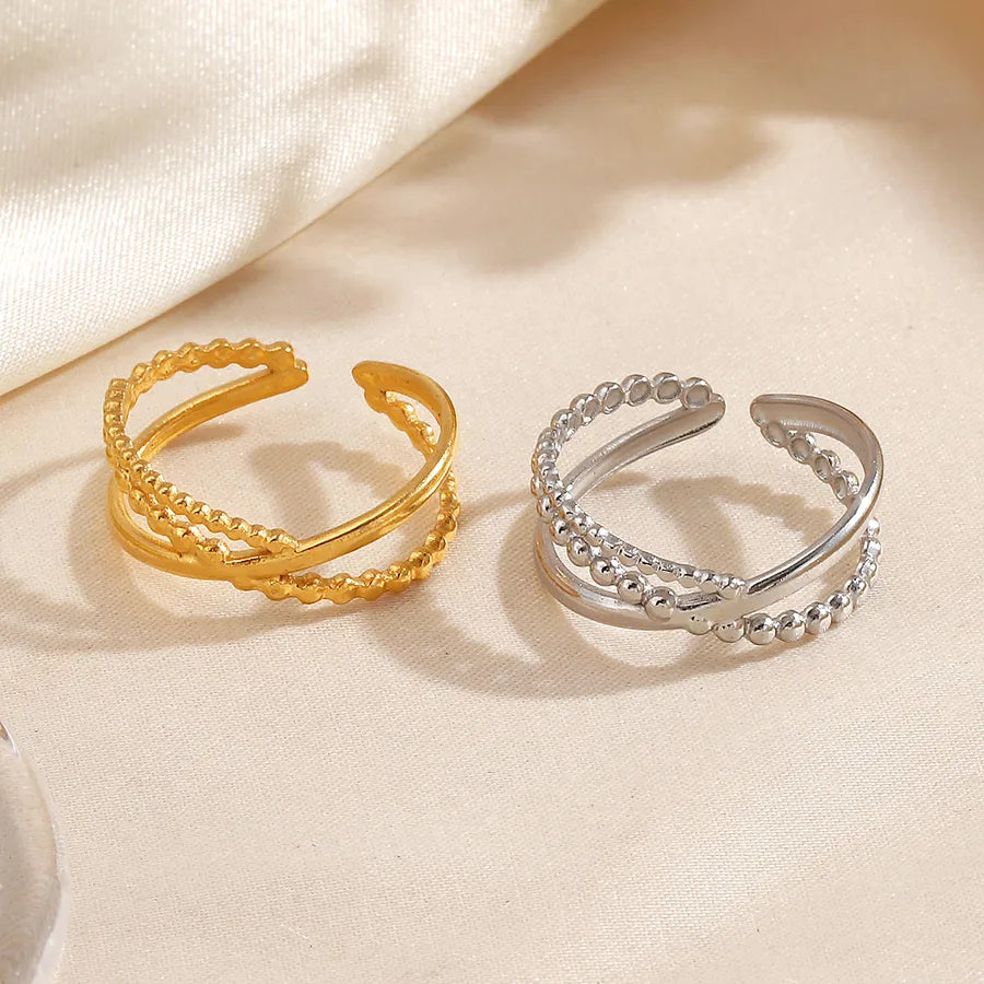 18K Gold Plated Geometric Open Ring for Women