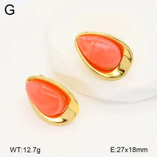 18K Gold Plated Waterdrop Cat's Eye Earrings
