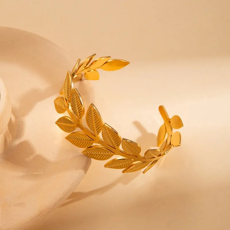 Elegant Open Stainless Steel Bangle Bracelet