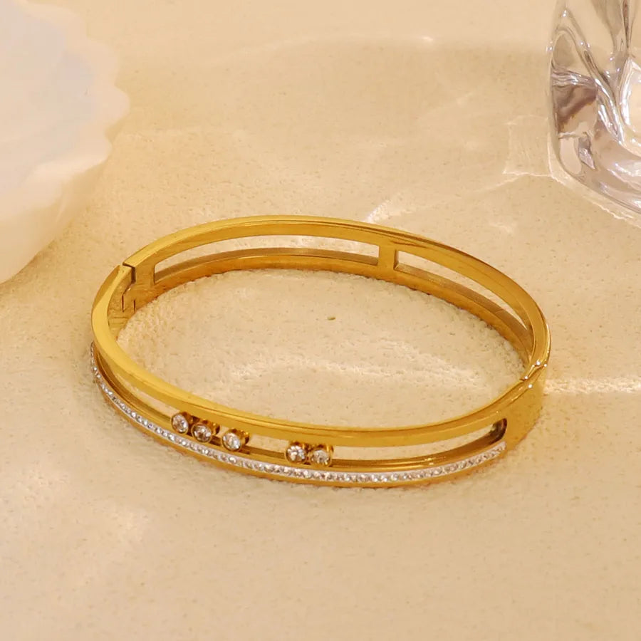 18K Gold Plated Star & Snake Stainless Steel Bracelet Average Size Gold Style 23