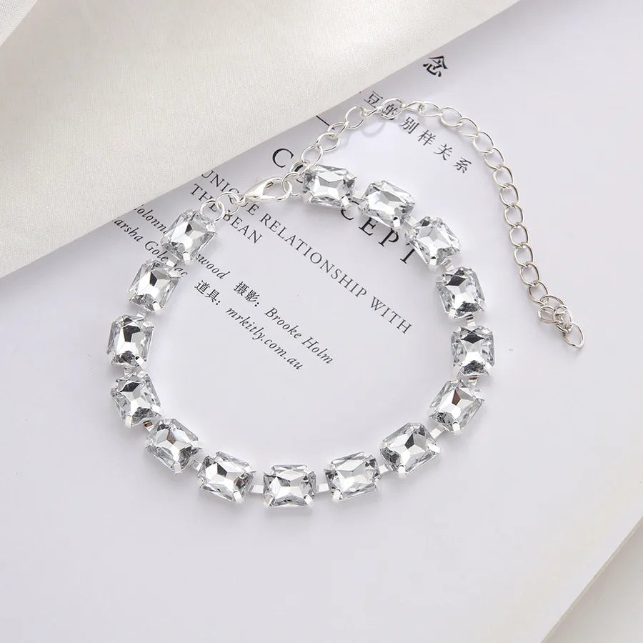 Colorful Geometric Crystal Anklet Bracelet