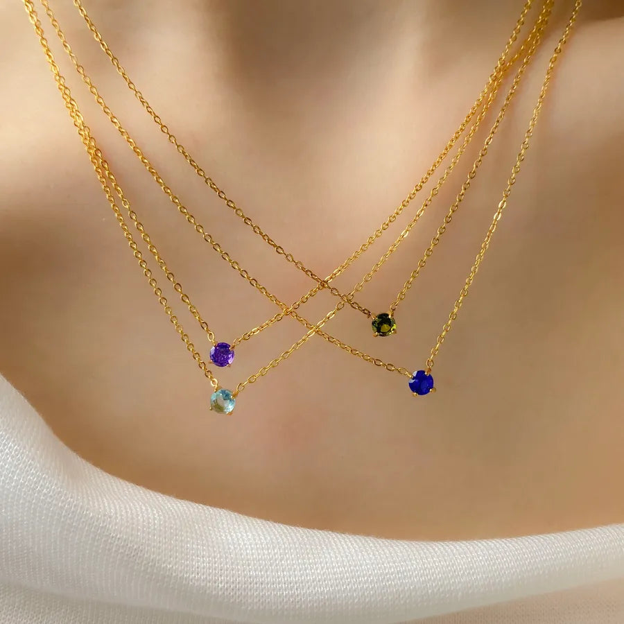 18K Gold Plated Geometric Titanium Steel Necklace