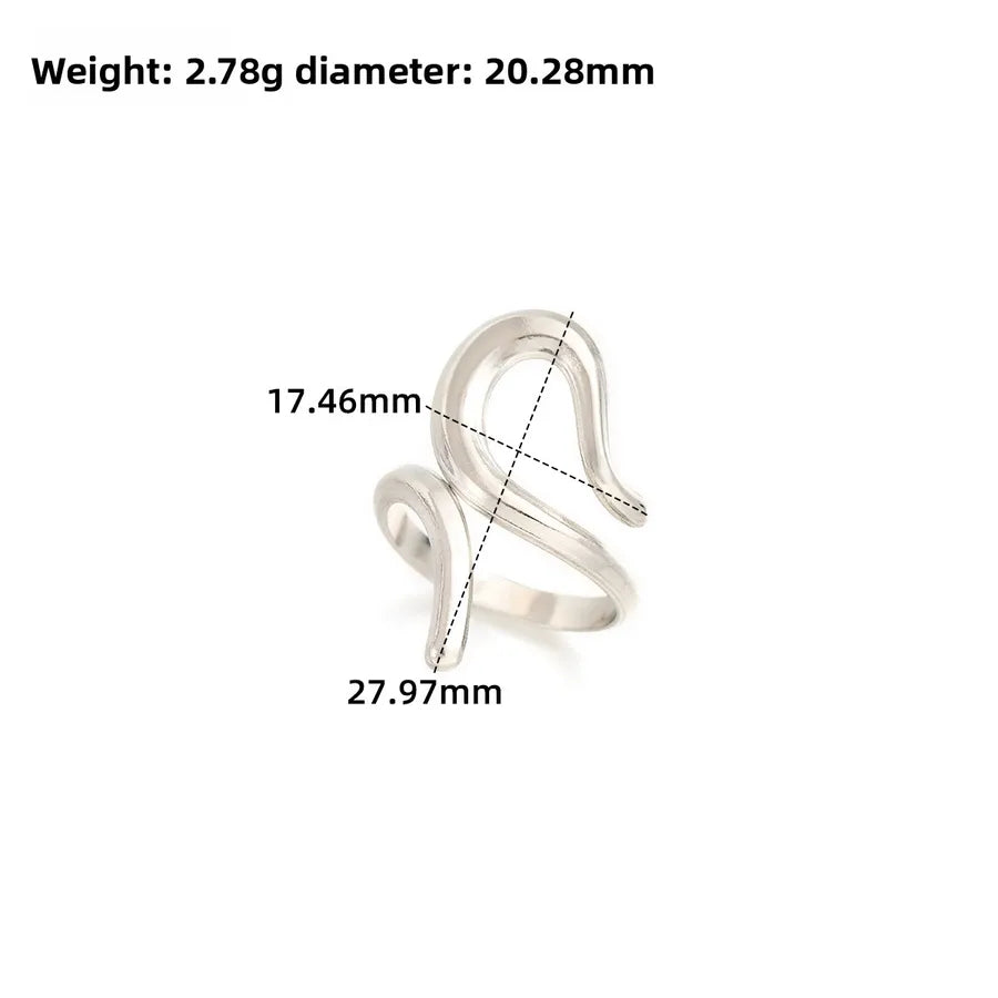 Gold Open Heart Stainless Steel Ring Adjustable Opening J305-Y Steel Color