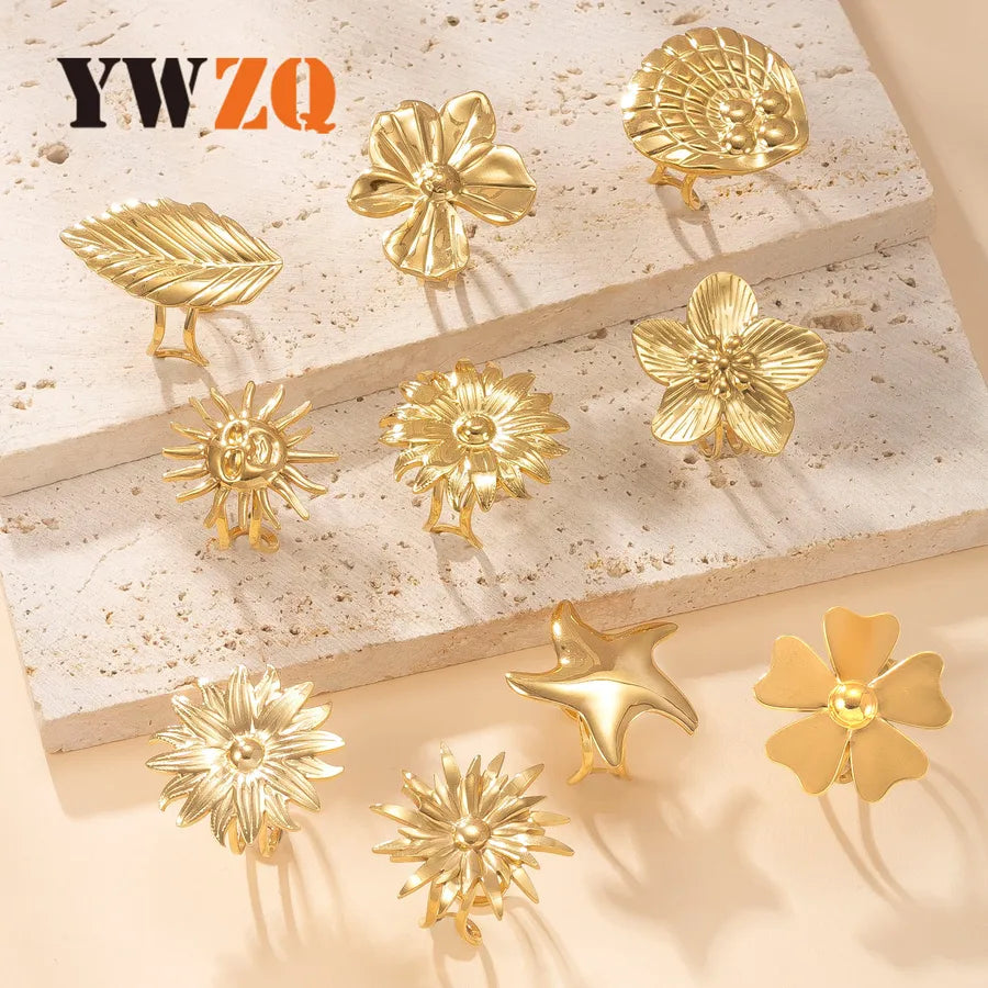 Geometric Stainless Steel Open Ring