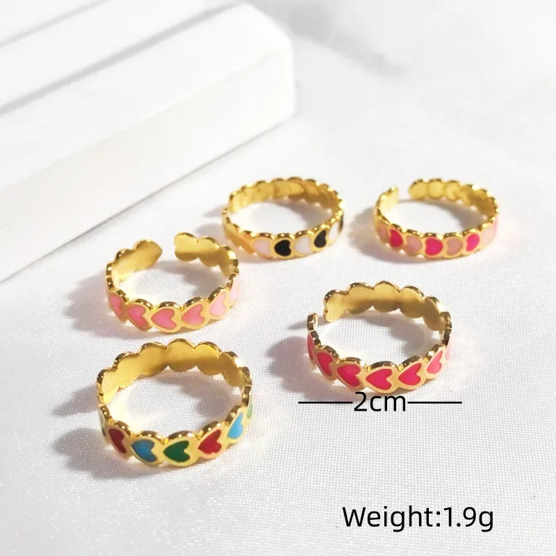 Gold Heart Open Ring in 18K Plated Stainless Steel