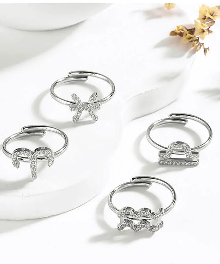 Titanium Zodiac Star Ring for Women