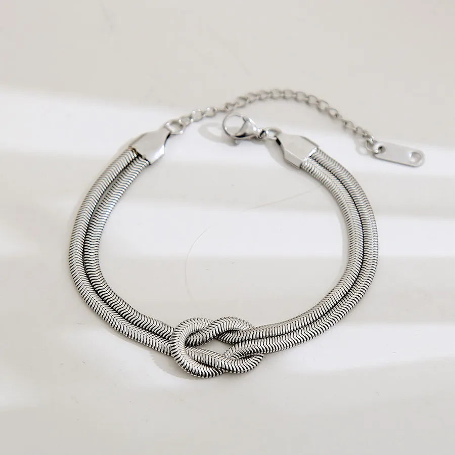 Unisex Gold Snake Chain Knot Bracelet