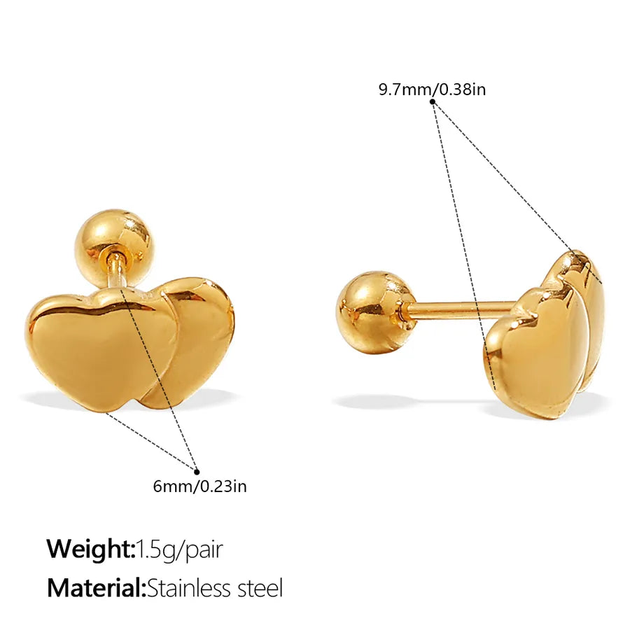 Gold Plated Stainless Steel Bear Earrings EH1208G Piercing Earrings