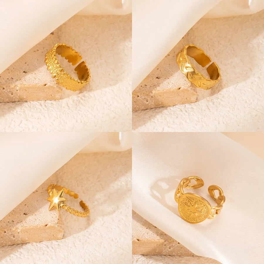 18K Gold Plated Titanium Steel Open Ring