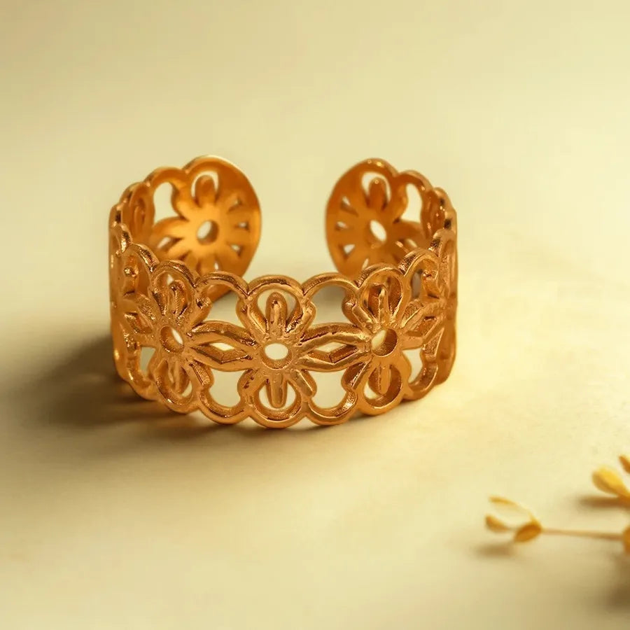 18K Gold Plated Stainless Steel Open Ring