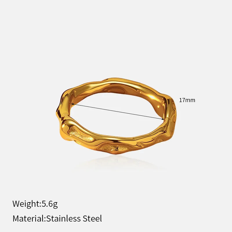 Geometric Titanium Steel Ring for Women YHTSR-2501169
