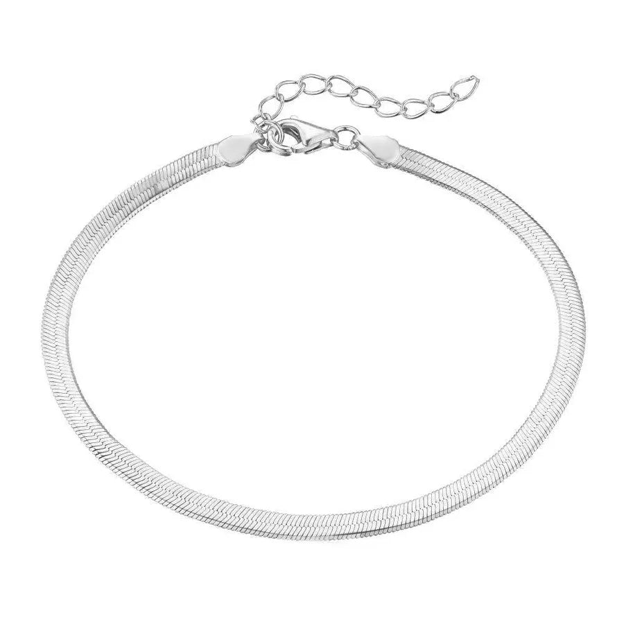 Gold Plated Titanium Steel Snake Chain Bracelet Steel Color